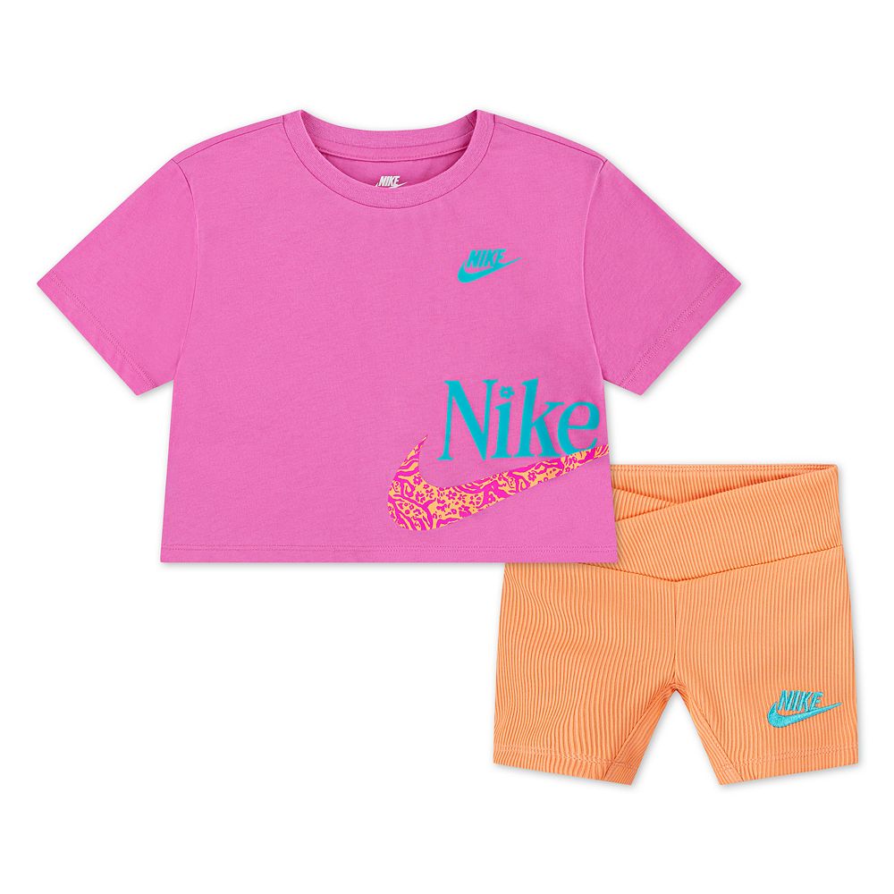Baby & Toddler Girls Nike Wild Flower Boxy T-shirt & Biker Shorts 2-Piece Set
