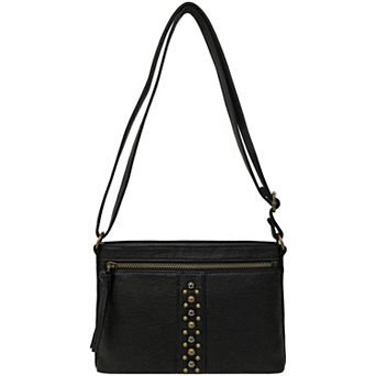Bueno of California Antique Pebble Studded Crossbody Bag