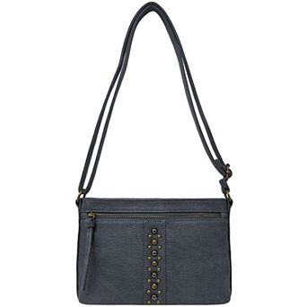 Bueno of California Antique Pebble Studded Crossbody Bag