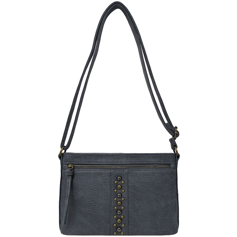 Bueno of California Antique Pebble Studded Crossbody Bag, Blue