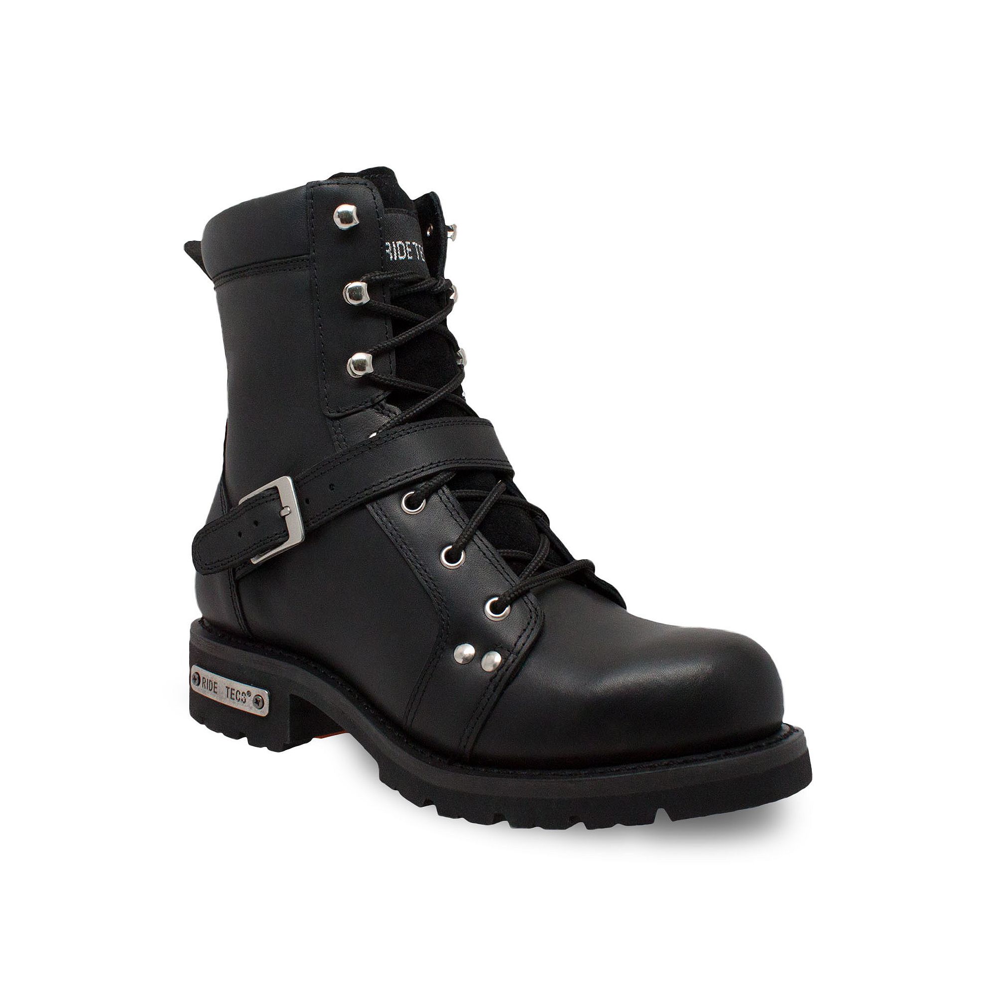 AdTec Lace Zipper Mens 8-in. Motorcycle Boots, Size: 7.5, Black