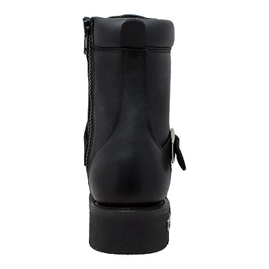 AdTec Lace Zipper Men's 8-in. Motorcycle Boots