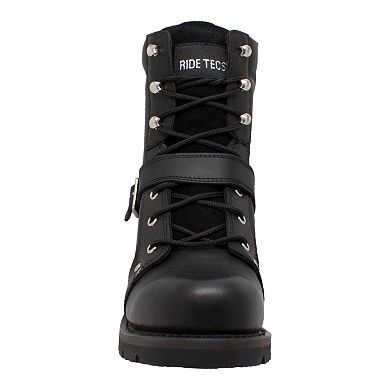 AdTec Lace Zipper Men's 8-in. Motorcycle Boots