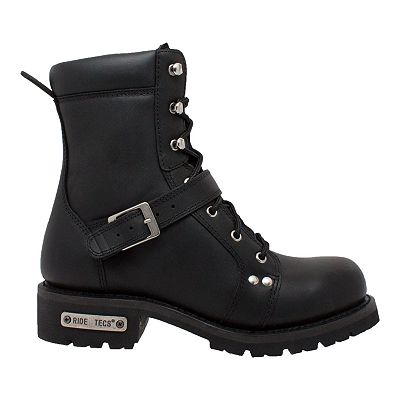 AdTec Lace Zipper Men's 8-in. Motorcycle Boots