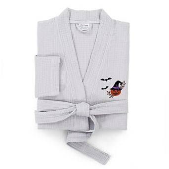 Linum Home Textiles Adult 100% Turkish Cotton Smyrna Hotel Spa Embroidered Robes - Pumpkin Head