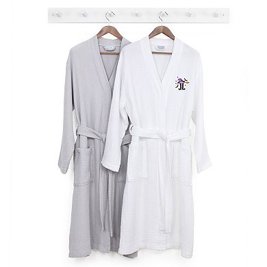 Linum Home Textiles Adult 100% Turkish Cotton Smyrna Hotel/Spa Embroidered Robes - Hat-Broom-Legs