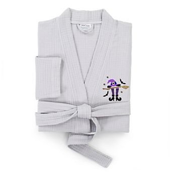 Linum Home Textiles Adult 100% Turkish Cotton Smyrna Hotel/Spa Embroidered Robes - Hat-Broom-Legs