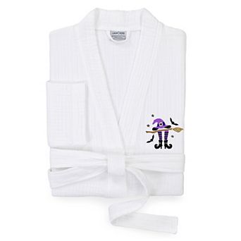 Linum Home Textiles Adult 100% Turkish Cotton Smyrna Hotel/Spa Embroidered Robes - Hat-Broom-Legs