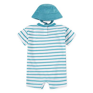 Newborn Baby Nike Short Sleeve Romper & Bucket Hat 2-Piece Set