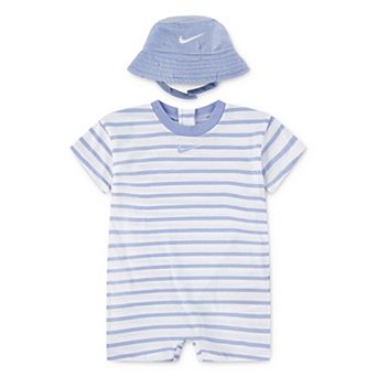 Newborn Baby Nike Short Sleeve Romper & Bucket Hat 2 pc Set