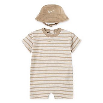 Newborn Baby Nike Short Sleeve Romper & Bucket Hat 2 pc Set