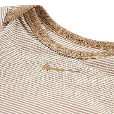 Newborn Baby Nike Essentials Stripe Swooshfetti Bodysuits & Shorts 3-Piece Set