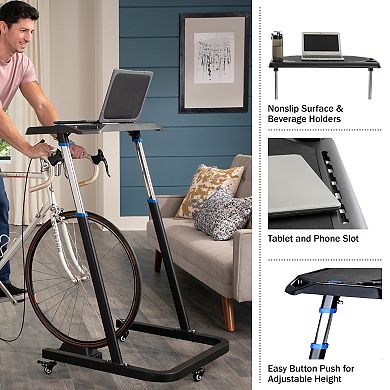Rad Sportz Adjustable Bike Desk With Wheels