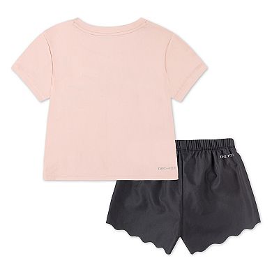 Girls 4-6x Nike Dri-FIT Swoosh Motion T-shirt & Scalloped Hem Shorts 2-Piece Set