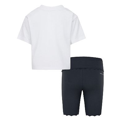 Girls 4-6x Nike Dri-FIT T-shirt & Scalloped Hem Biker Shorts 2-Piece Set
