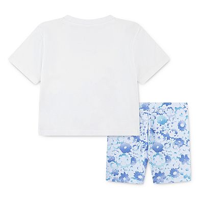Girls 4-6x Nike Floral T-shirt & Biker Shorts 2-Piece Set