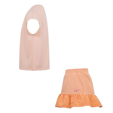 Girls 4-6x Nike Sunny Swoosh T-shirt & Dri-FIT Skort 2-Piece Set