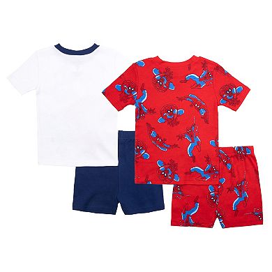 Boys 4-10 Marvel Spider-Man "Spidey Surrounded" 4-Piece Pajama Tops & Pajama Shorts Set