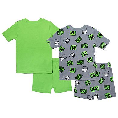 Boys 6-12 Minecraft "Gang's All Here" 4-Piece Pajama Tops & Pajama Shorts Set