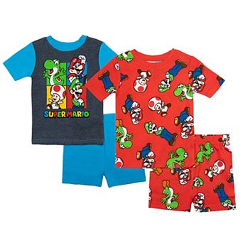 Boys 6-12 4 pc Nintendo Super Mario Strike A Pose Pajama Top & Pajama Shorts Set
