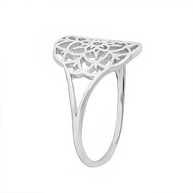LC Lauren Conrad Large Floral Filigree Ring