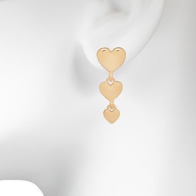 LC Lauren Conrad Heart Linear Drop Earrings