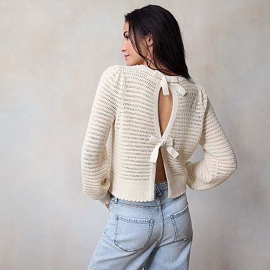 Women's LC Lauren Conrad Bow Open Back Pullover Sweater