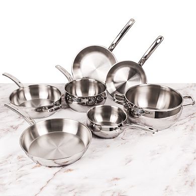 BergHOFF Belly Shape 12-pc. Stainless Steel Cookware Set with Glass Lids
