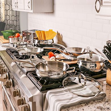 BergHOFF Belly Shape 12-pc. Stainless Steel Cookware Set with Glass Lids