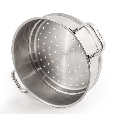 BergHOFF Belly Shape 3-pc. Stainless Steel Steamer Set with Glass Lid