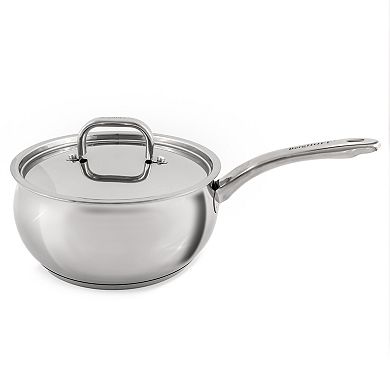 BergHOFF Belly Shape 3-pc. Stainless Steel Skillet & Saucepan Cookware Set with Stainless Steel Lids