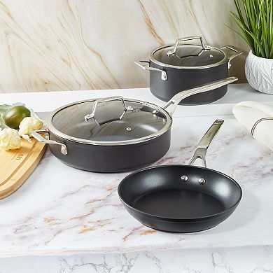 BergHOFF Essentials 10-pc. Nonstick Hard Anodized Cookware Set With Glass Lid
