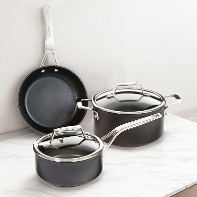 BergHOFF Essentials 10-pc. Nonstick Hard Anodized Cookware Set With Glass Lid