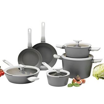 BergHOFF Leo 10 pc Nonstick Ceramic Cookware Set With Glass Lids
