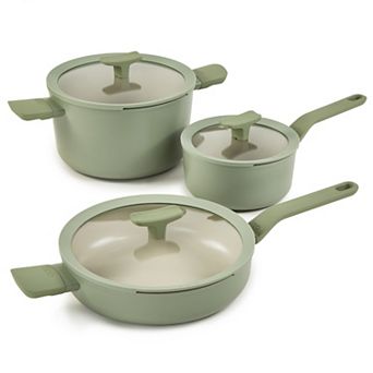 BergHOFF Balance 6 pc Nonstick Ceramic Cookware Set With Glass Lid