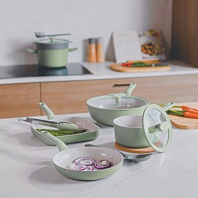 BergHOFF Balance 3-piece Nonstick Sage Ceramic Frying Pan Set