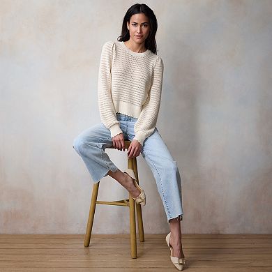 Petite LC Lauren Conrad Bow Back Pullover Sweater