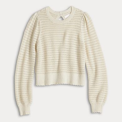 Petite LC Lauren Conrad Bow Back Pullover Sweater