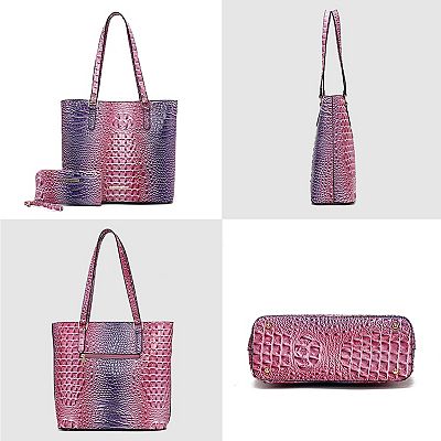 MKF Collection Piper Rainbow Faux Crocodile-embossed Women's Tote