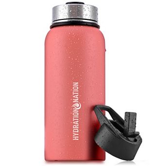 Zulay Kitchen 3 Lid 40 Ounce Vacuum Insulated Water Bottles With Straw By Hydration Nation