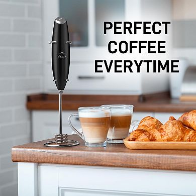 Zulay Kitchen Tornado Whisk Milk Frother with 4 AA Duracell Batteries