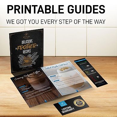 Zulay Kitchen Tornado Whisk Milk Frother with 4 AA Duracell Batteries