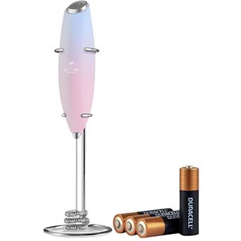 Zulay Kitchen Tornado Whisk Milk Frother with 4 AA Duracell Batteries