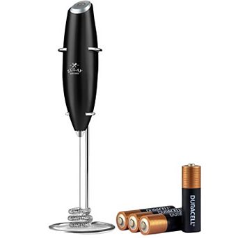 Zulay Kitchen Tornado Whisk Milk Frother with 4 AA Duracell Batteries