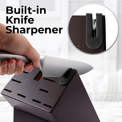 Zulay Kitchen 12 Piece Ultra Sharp Kitchen Knife Set With Block And Sharpener