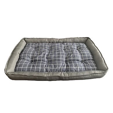 Grey Checker Dog Bed XL