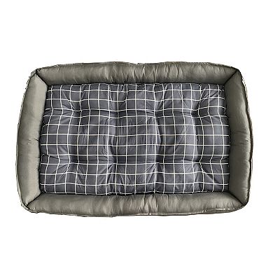 Grey Checker Dog Bed XL