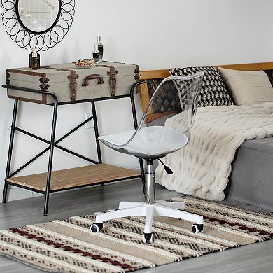 Clear Acrylic Desk Chair - Armless Office Chair, Modern Ghost Chair, Single