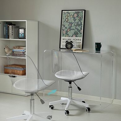 Clear Acrylic Desk Chair - Armless Office Chair, Modern Ghost Chair, Single
