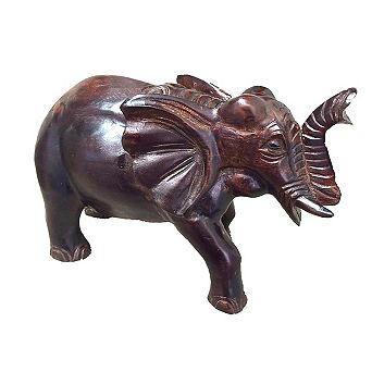 Teak/ Mahogany Elephant Statue Medium